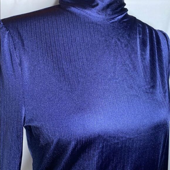 Womens Ribbed Long Sleeve Blouse - Picture 6 of 7